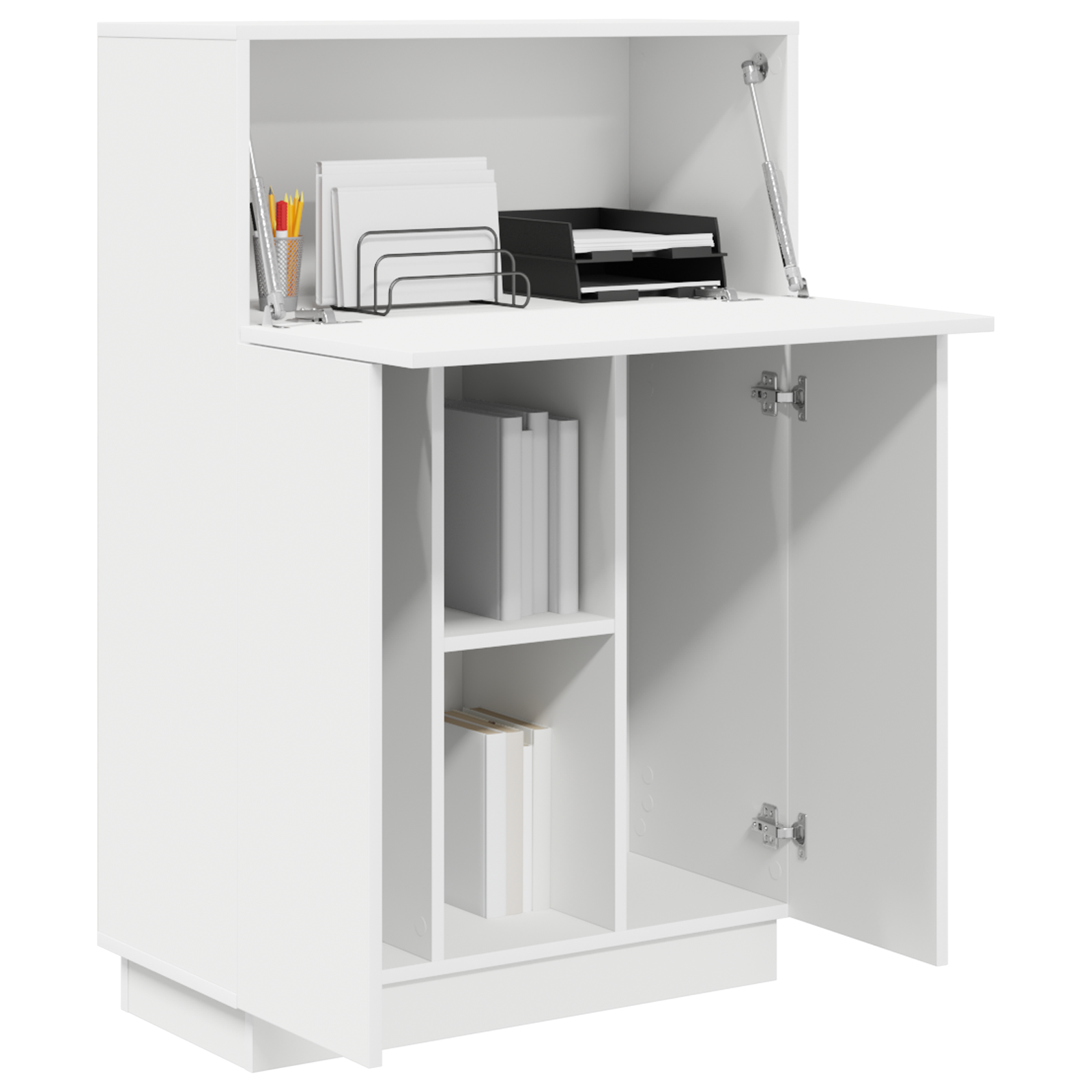 vidaXL Bureau Wit 71,5x31,5x106,5 cm Geengineerd Hout