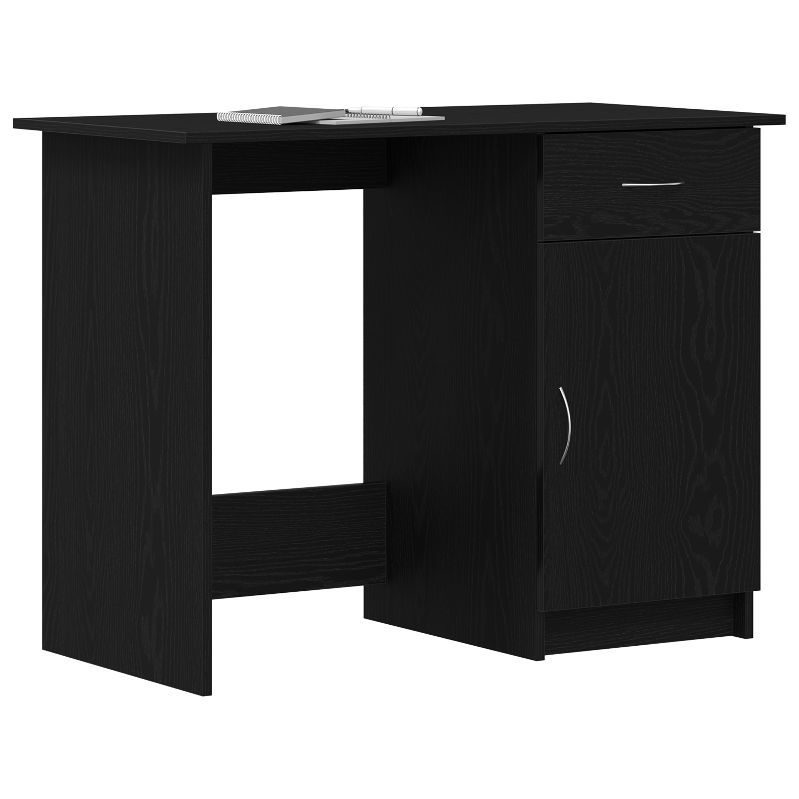 vidaXL Bureau 100x50x76 cm bewerkt hout zwart eikenkleurig