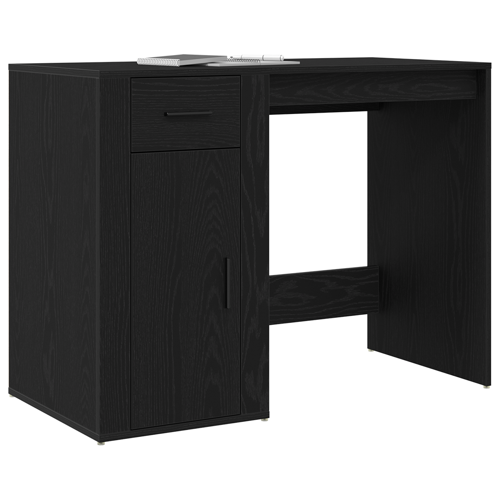 vidaXL Bureau 100x49x75 cm bewerkt hout zwart eikenkleurig