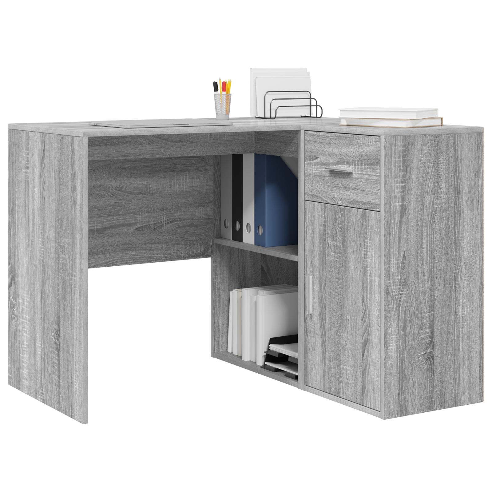 vidaXL Hoekbureau Grijs Sonoma 102x88x75 cm Engineered Hout
