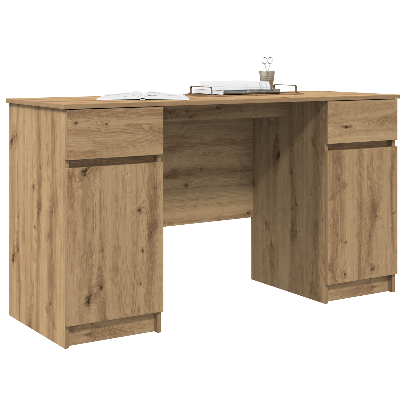 vidaXL Bureau Artisan Eiken 140x49x76 cm Gelaagd Hout