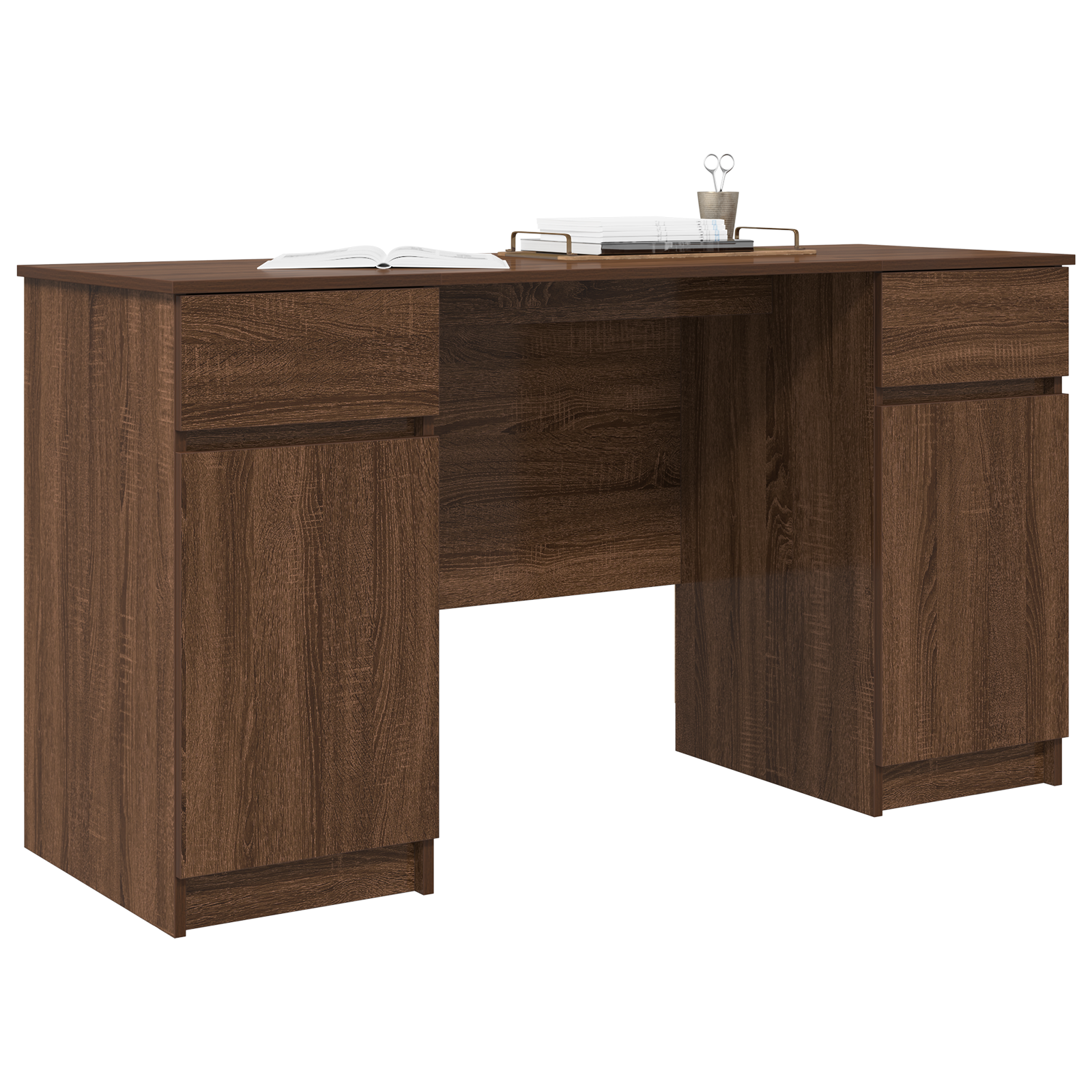 vidaXL Bureau Bruin Eiken 140x49x76 cm Bewerkt Hout