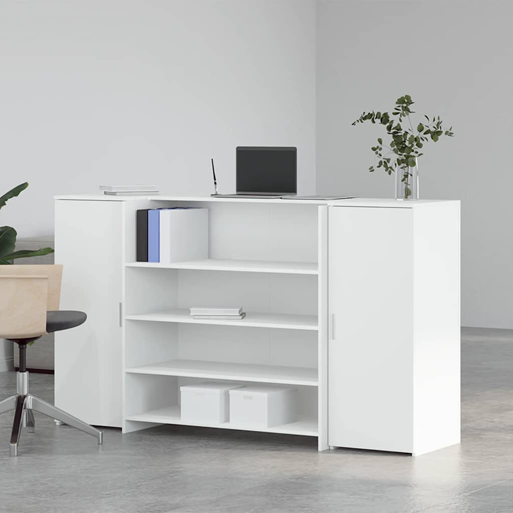 vidaXL Receptiebalie 180x50x103,5 cm bewerkt hout wit