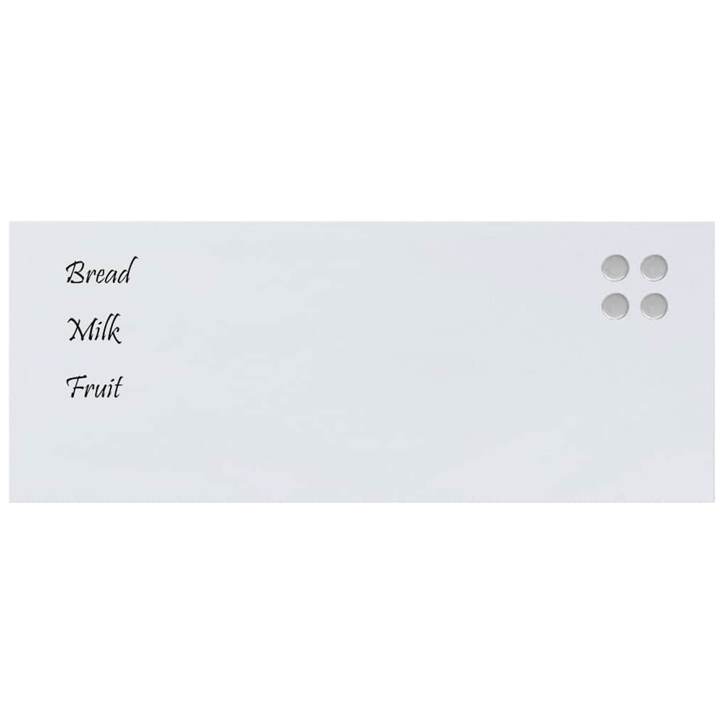 vidaXL Magneetbord voor aan de wand 100x40 cm gehard glas wit