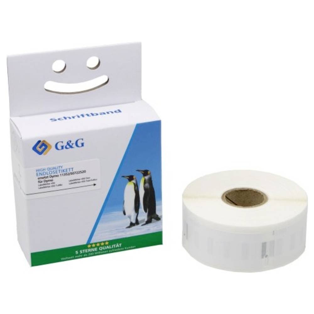 G&G BM-D-G-11352 Etiketten 25 x 54 mm Thermisch papier Wit 500 stuk(s) Permanent hechtend Adresetiketten