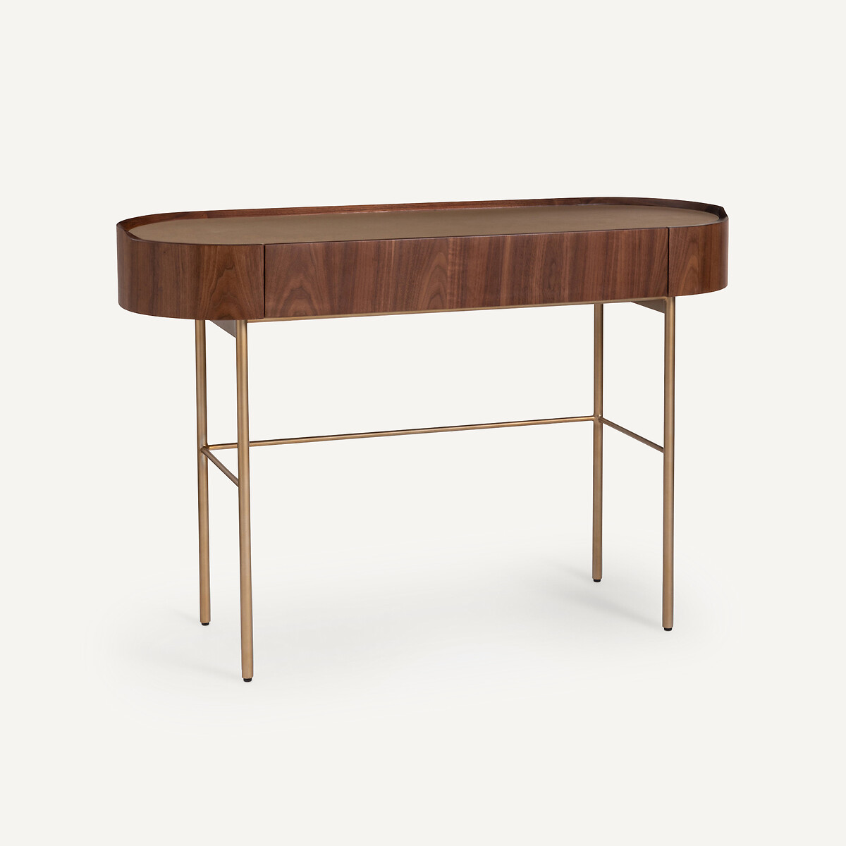 AM.PM Bureau-wandtafel met walnootfineer en leer, Aslen