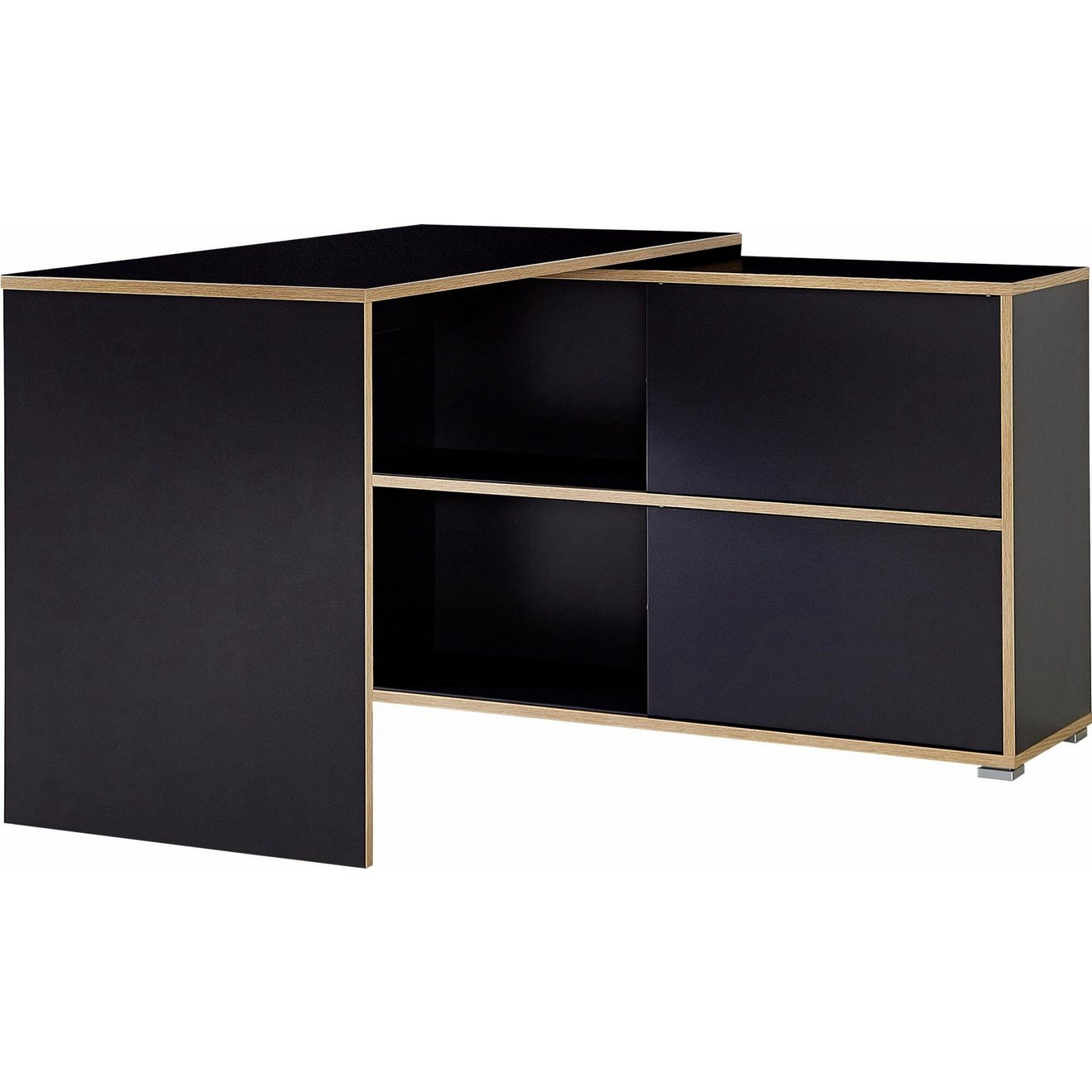 GERMANIA Hoekbureau Slide Plankelement met schuifdeuren/omkeerbaar, 120x120 cm, Made in Germany
