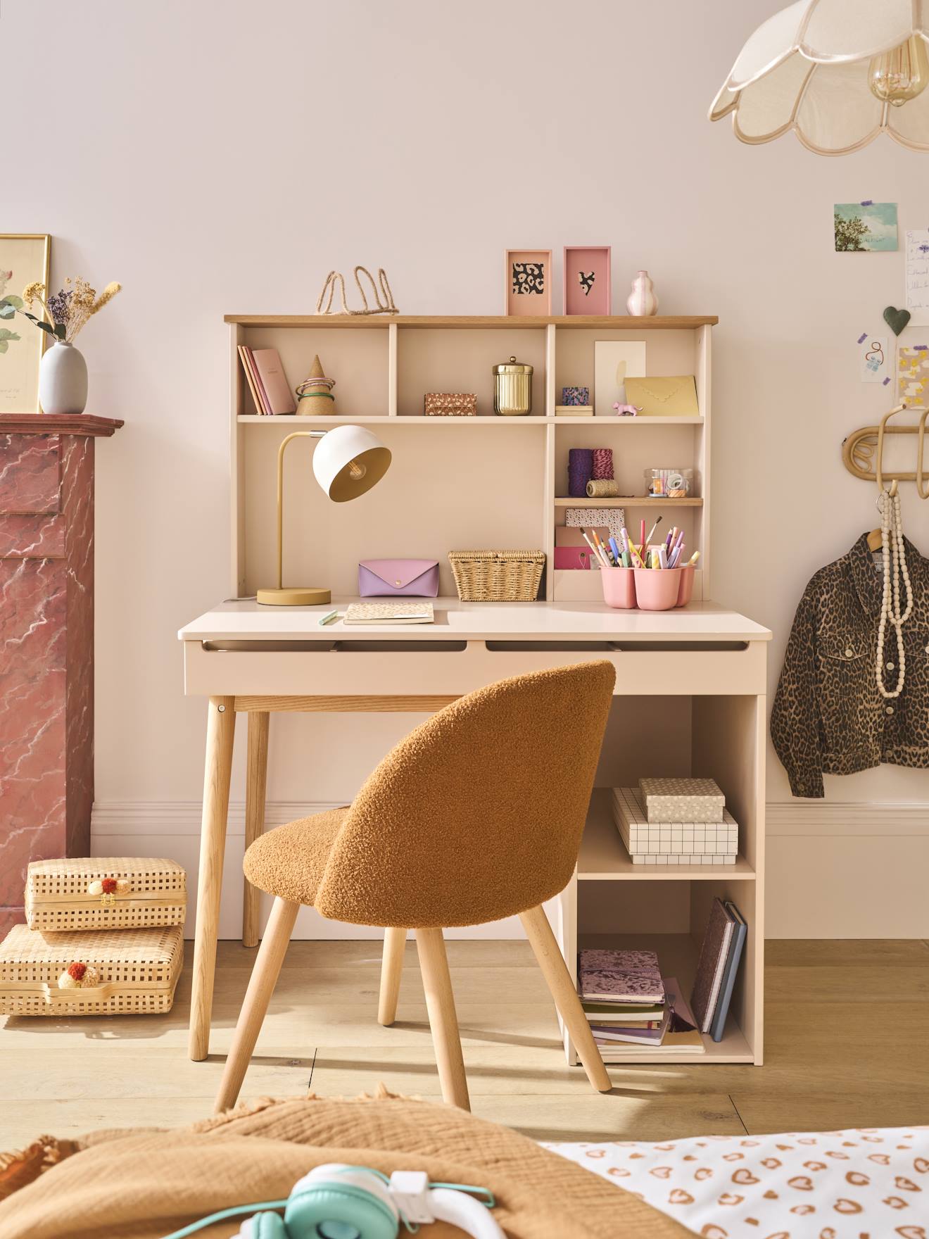 VERTBAUDET Bureau-kaptafel voor kinderen BLUSH lichtroze