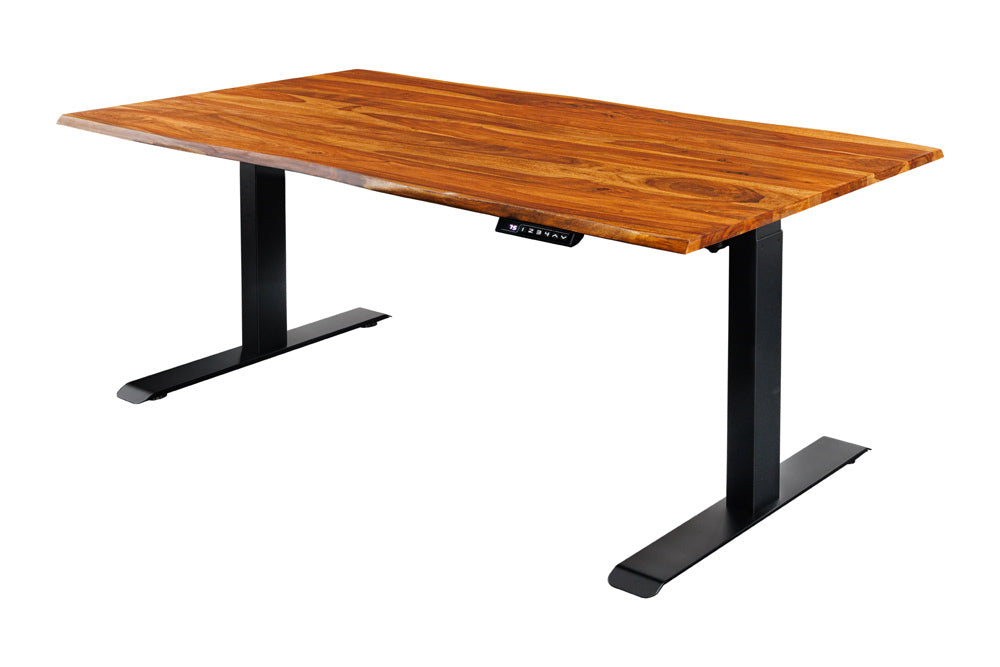 Invicta Interior Bureau MAMMUT 160cm tafelblad sheeshamhout in hoogte verstelbaar zonder poten - 46810