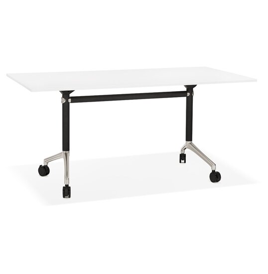 Alterego Bureau Flexo wit op wielen - 160x80 cm - inklapbaar