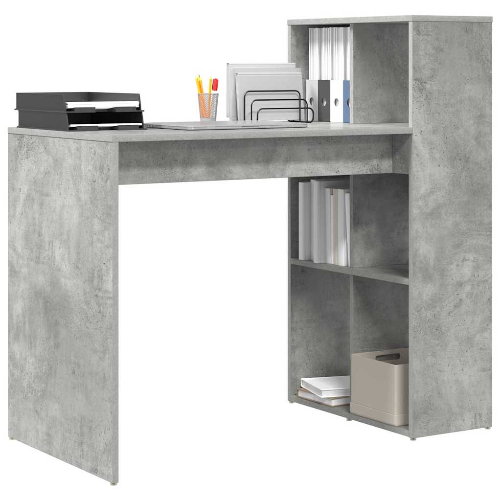 vidaXL Bureau Betongrijs 108x55x103,5 cm Houtcomposiet