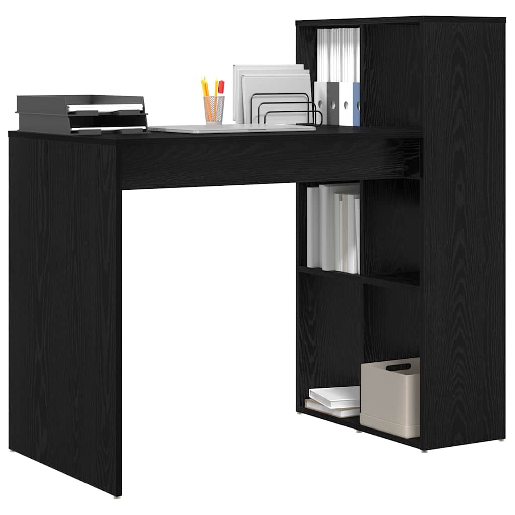 vidaXL Bureau Zwart Eiken 108x55x103,5 cm Gelaagd Hout