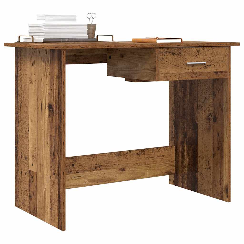 vidaXL Bureau Oud hout 100 x 50 x 76 cm Bewerkt hout