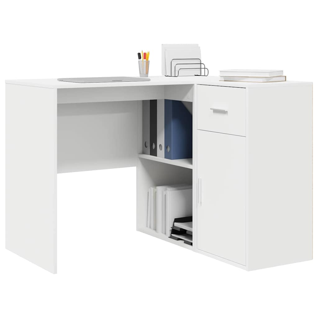 vidaXL Hoekbureau met lade 2 pcs Wit 102 x 50 x 75 cm Bewerkt hout