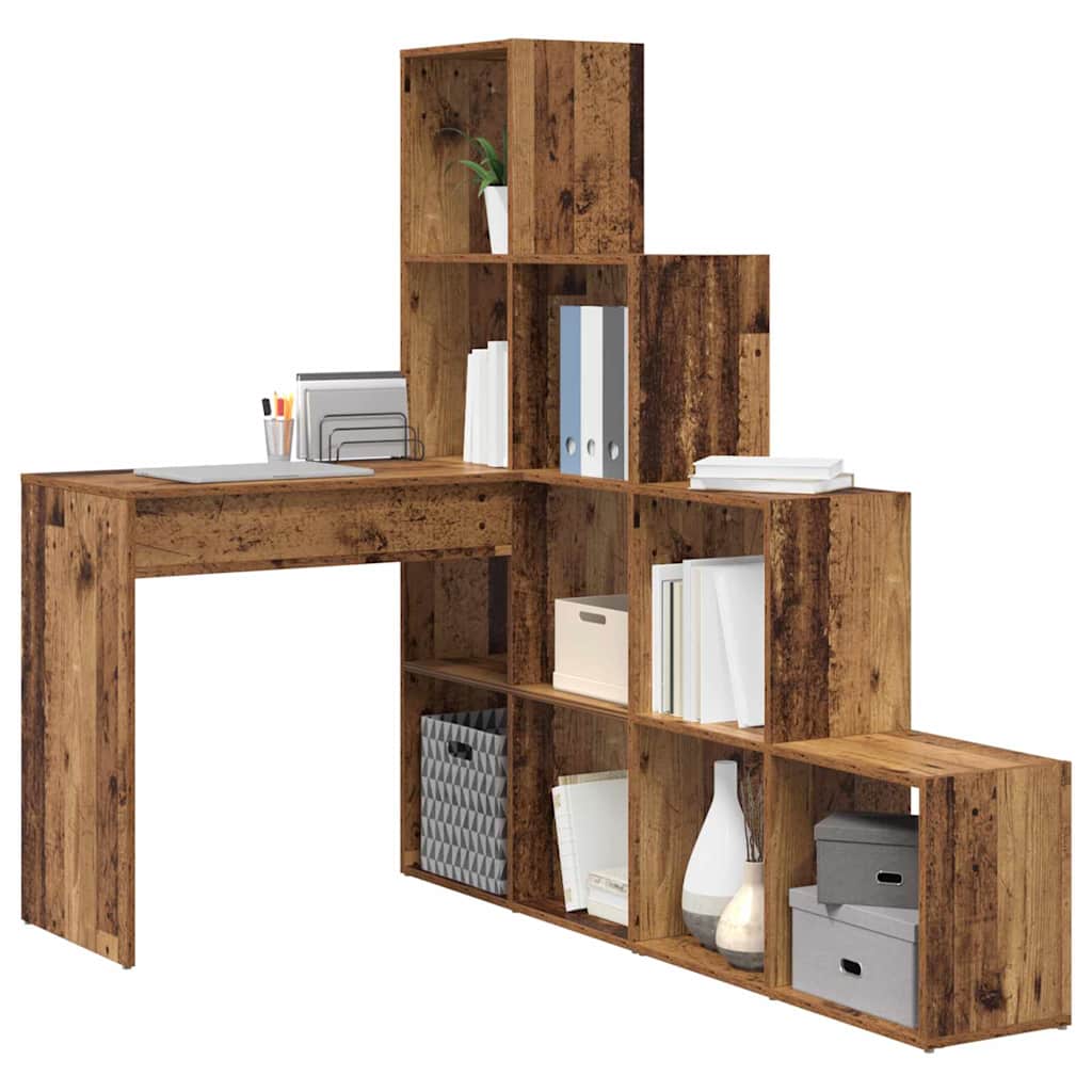 vidaXL Hoekbureau Oud hout 101,5 x 149,5 x 149,5 cm Bewerkt hout