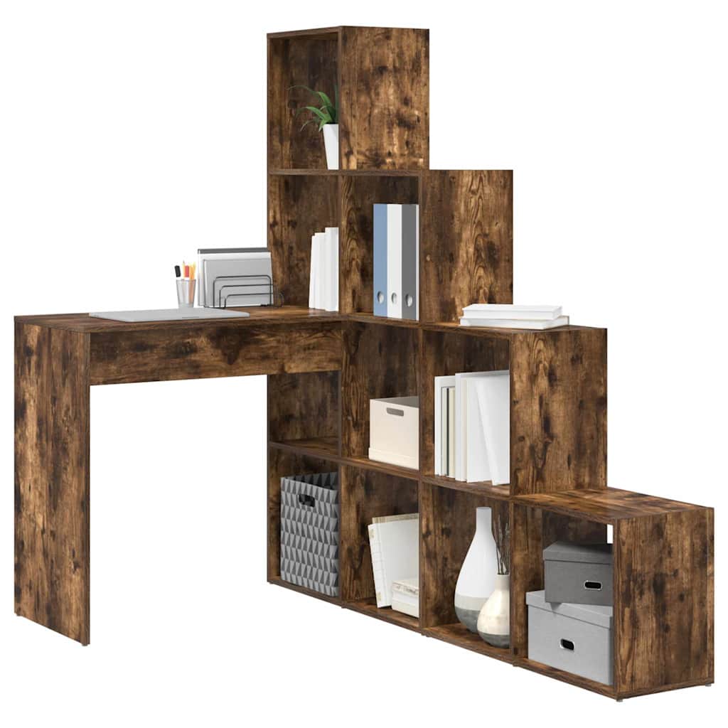vidaXL Hoekbureau Gerookt eiken 101,5 x 149,5 x 149,5 cm Bewerkt hout