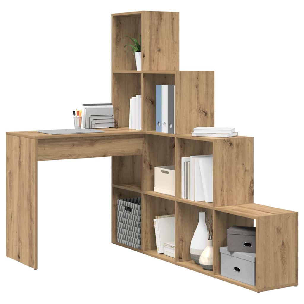 vidaXL Hoekbureau artisanaal eikenkleurig 101,5 x 149,5 x 149,5 cm