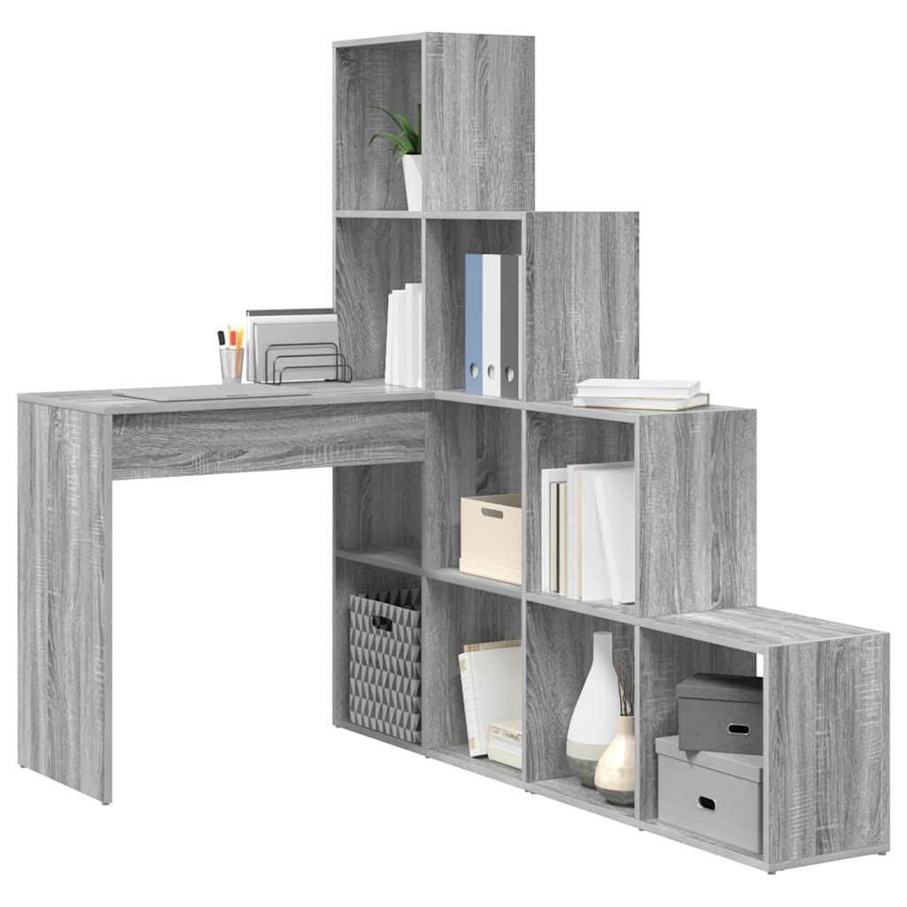vidaXL Hoekbureau Grijs sonoma 101,5 x 149,5 x 149,5 cm Bewerkt hout