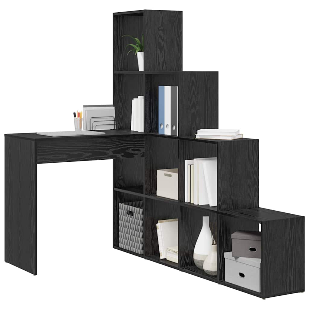 vidaXL Hoekbureau Zwart eiken 101,5 x 149,5 x 149,5 cm Bewerkt hout
