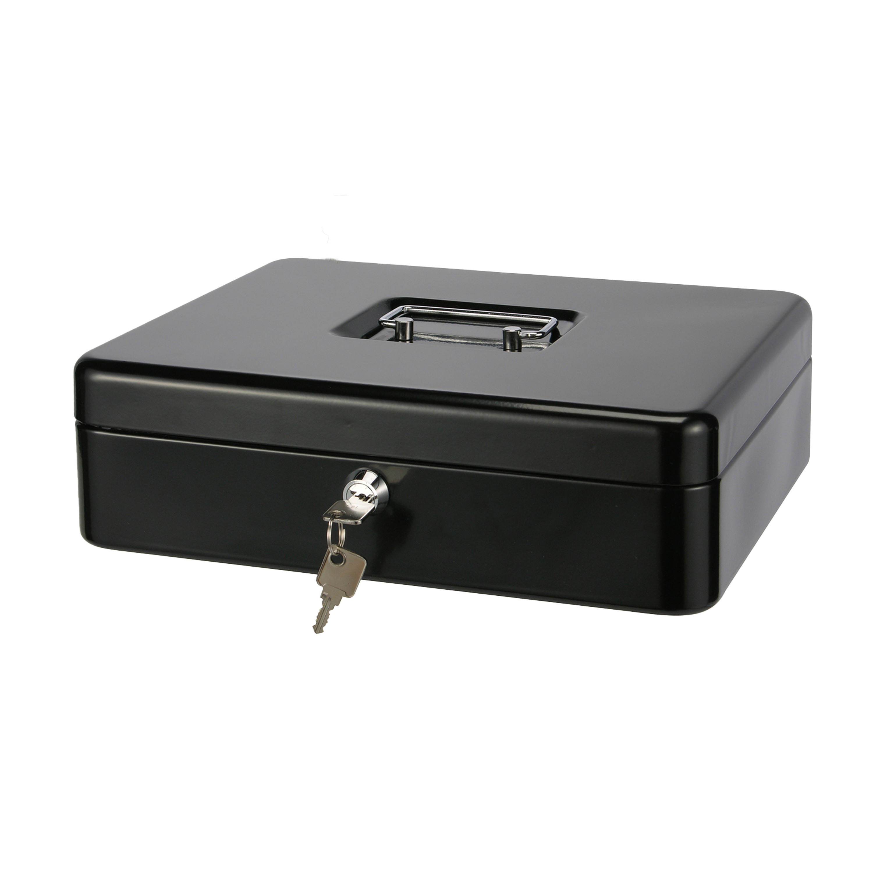 HI Geldkist met sleutel - zwart - 30 x 24 x 9 cm - Geldlades -