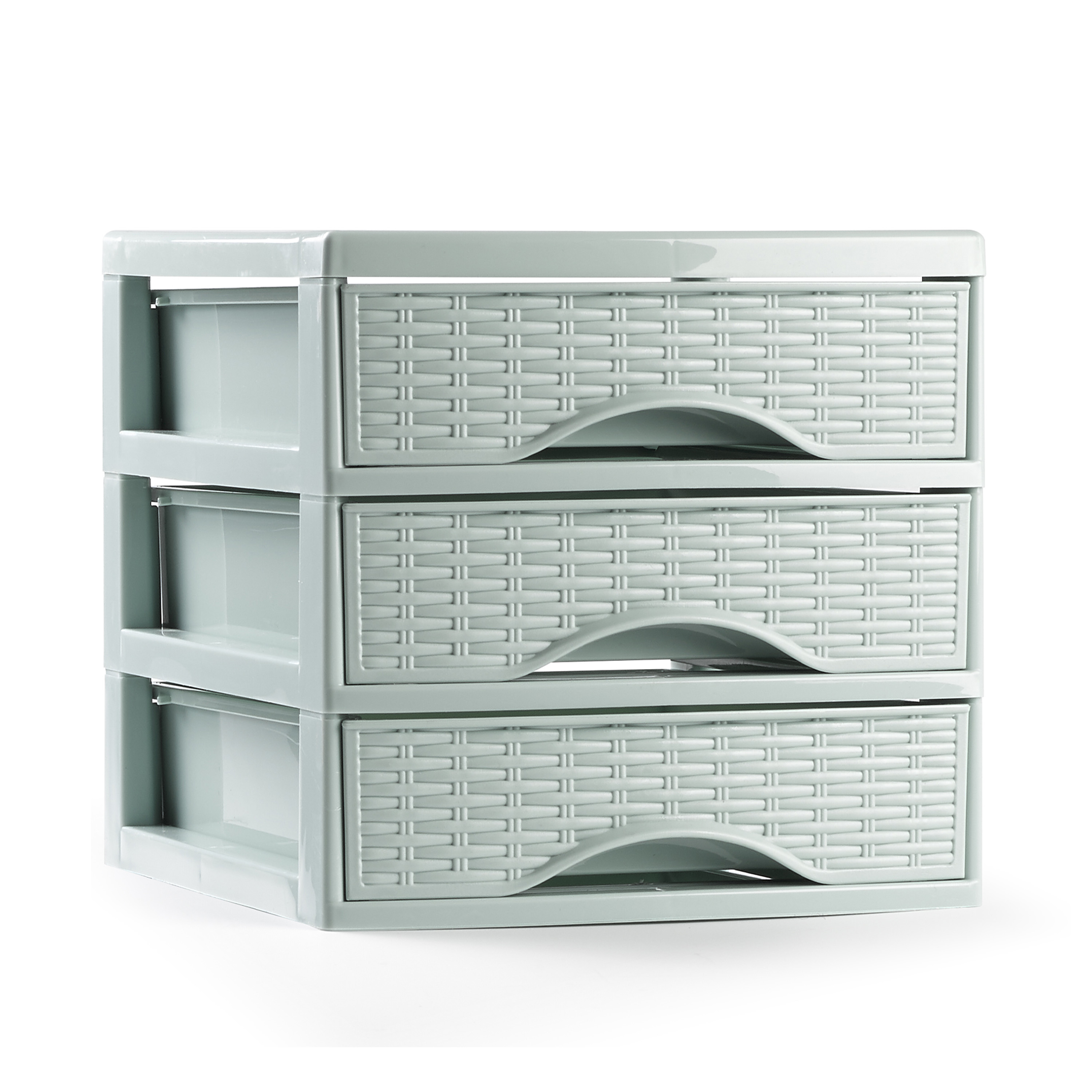 PlasticForte Ladeblokje/bureau organizer met 3x lades - mintgroen - L18 x B23 x H17 cm - plastic -