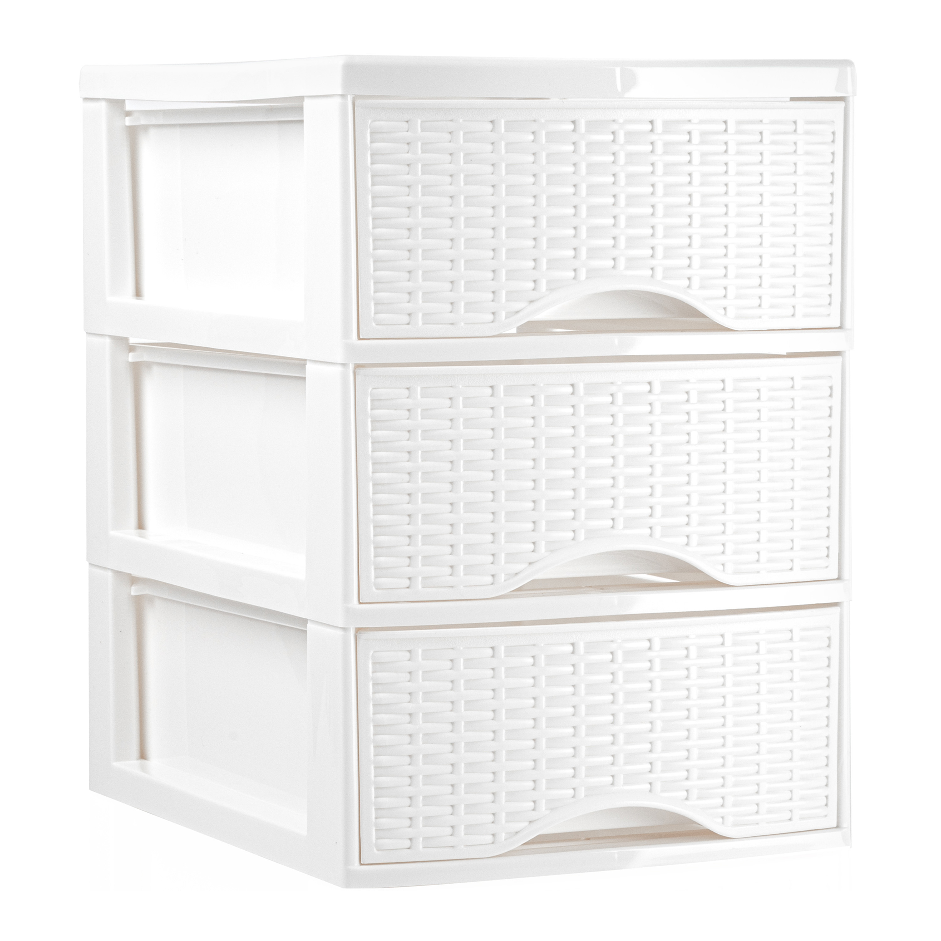 PlasticForte Ladeblokje/bureau organizer met 3x lades - ivoor wit - L18 x B25 x H33 cm - plastic -