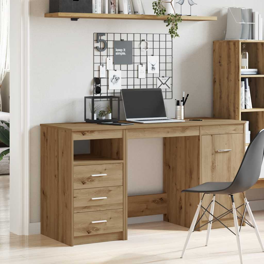 vidaXL Bureau met kast Artisan Oak Engineered Wood