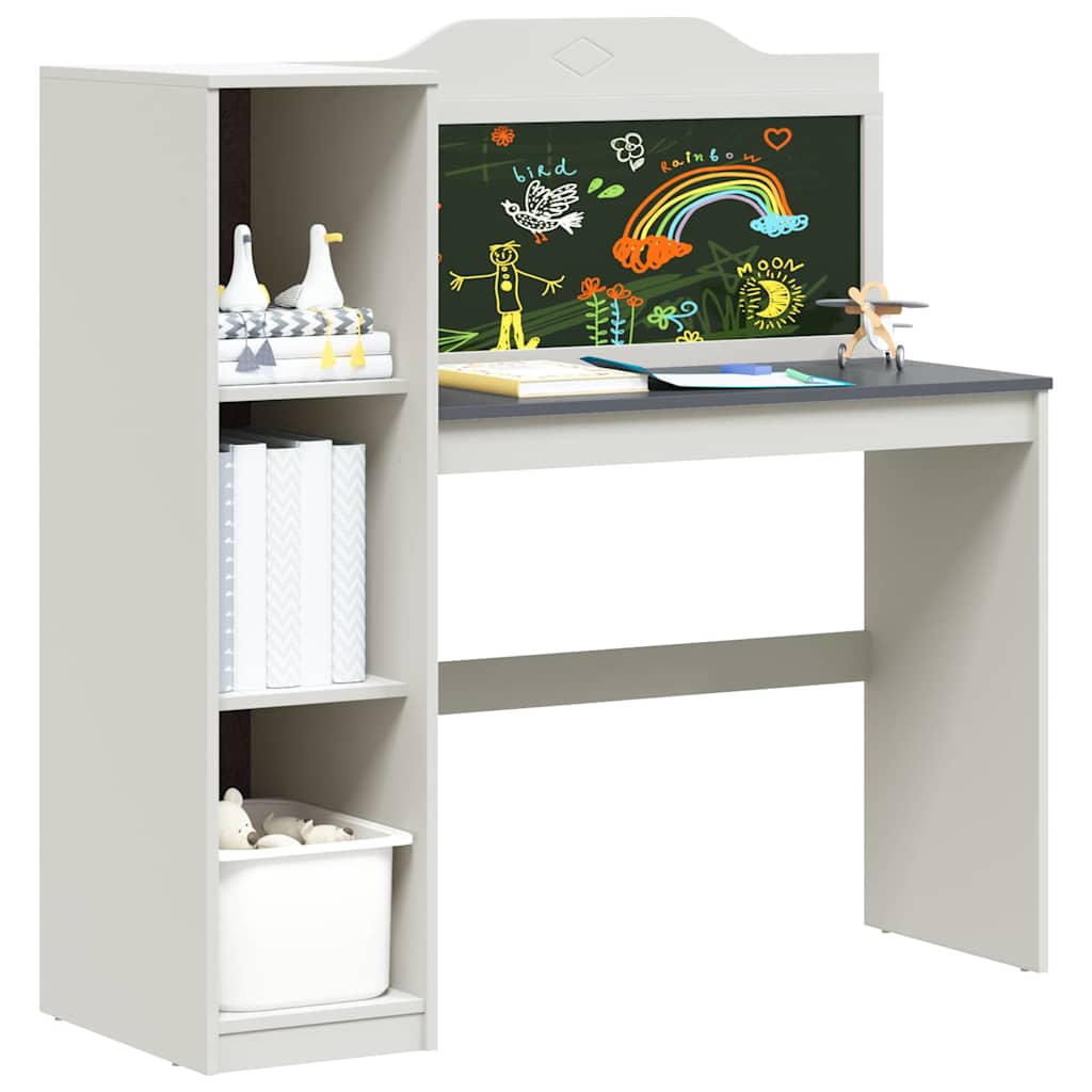 vidaXL Schoolbord bureau Wit en grijs 120 x 45 x 118.5 cm Bewerkt hout