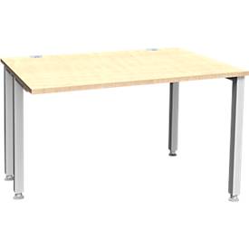 Schäfer Shop Genius bureau MODENA FLEX, 4-poots vierkante buis, ingekorte zijpanelen, B 1200 mm, esdoorn