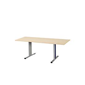 Schäfer Shop Select Schäfer Shop  Select Planova vergadertafel, rechthoekig, 1800 x 800 mm, ahorndecor, accentlijsten gentiaanblauw