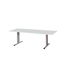 Schäfer Shop Select Schäfer Shop  Select Planova vergadertafel, rechthoekig, 2000 x 800 mm, lichtgrijs, accentlijsten bordeaux-violet