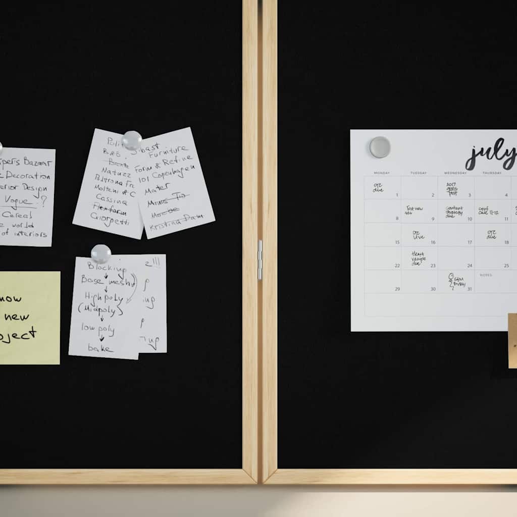 vidaXL Krijtbord Zwart 80 x 1.4 x 80 cm Massief grenenhout