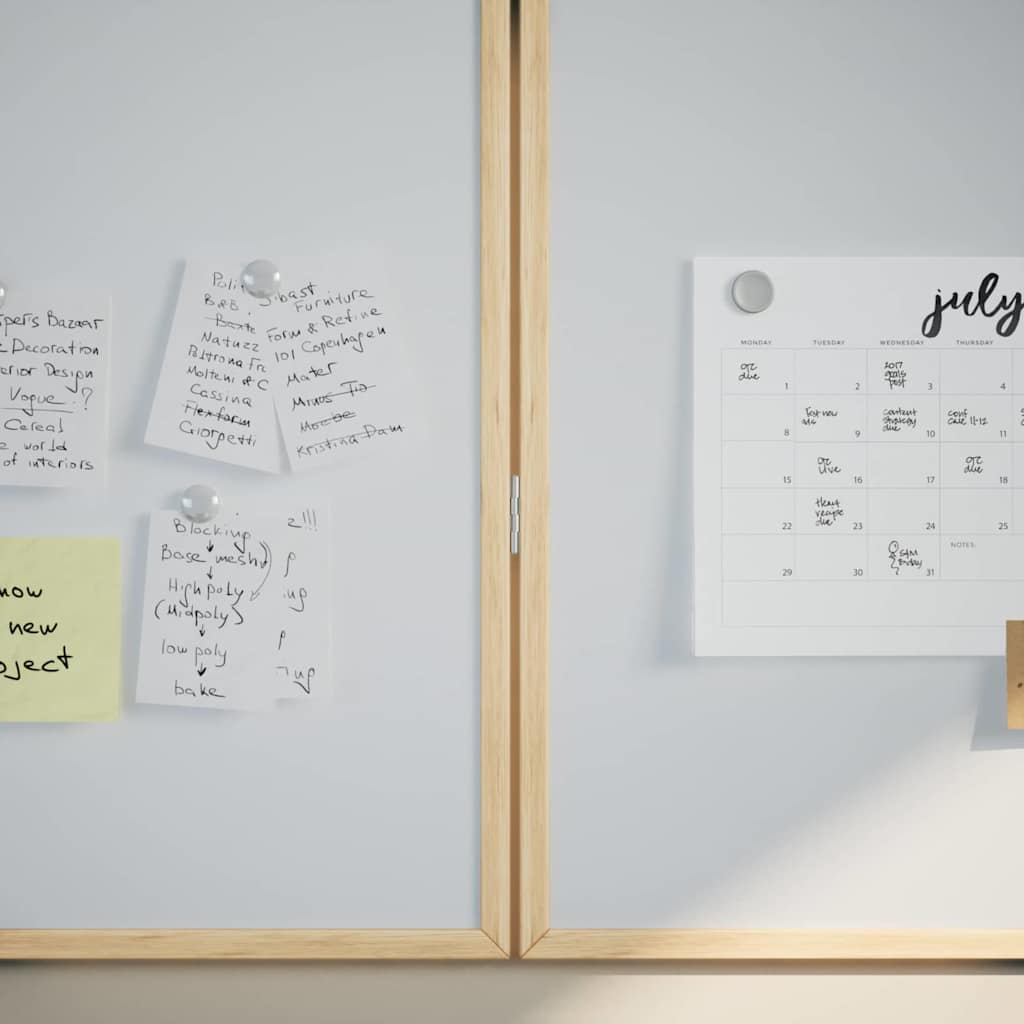 vidaXL Magnetisch whiteboard Wit 80 x 1.4 x 80 cm Massief grenenhout