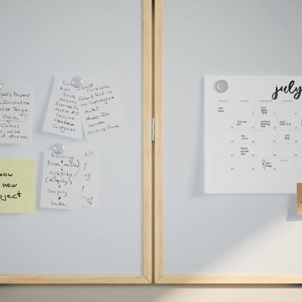 vidaXL Magnetisch whiteboard Wit 100 x 1.4 x 100 cm Massief grenenhout