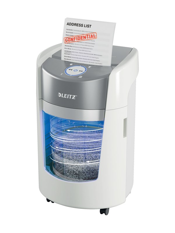 Leitz IQ OptiMax 350 Small Office Papiervernietiger - Microsnippers Beveiliging P5 22L - Wit