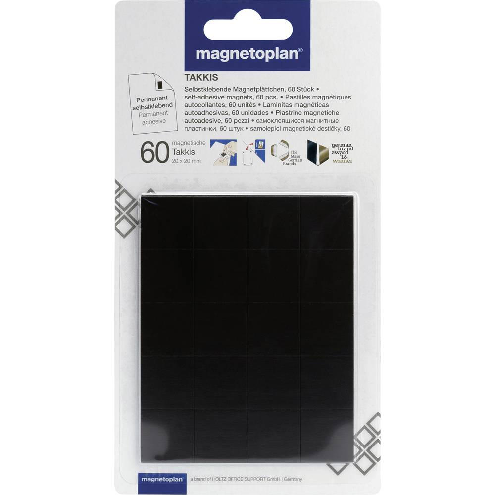 Magnetoplan Magneetplaat (l x b x h) 20 x 20 x 0.75 mm Vierkant 60 stuk(s) 15502