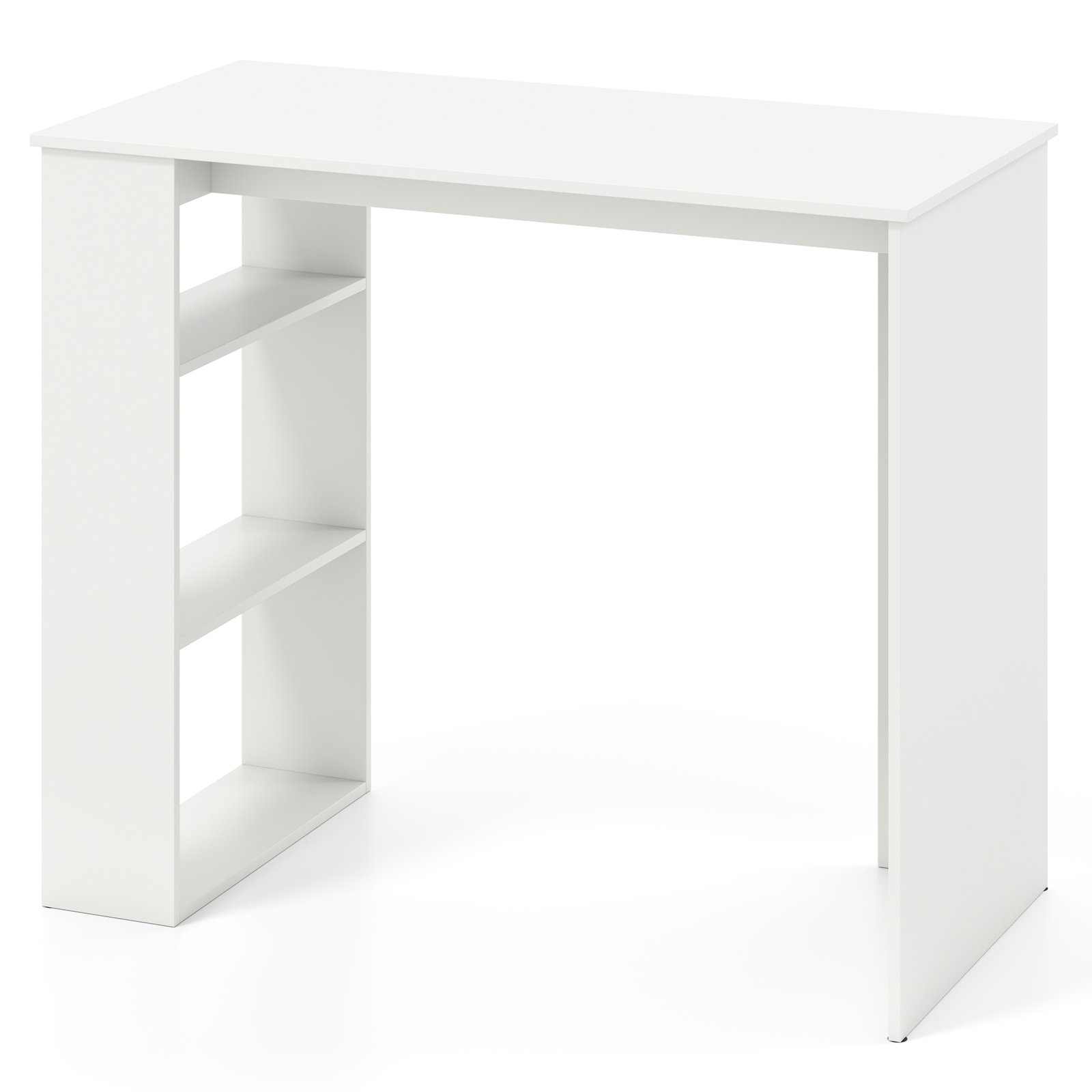 Costway Computertisch 90 cm Bureau met Boekenplank Moderne en Eenvoudige Thuiswerk Bureau Wit