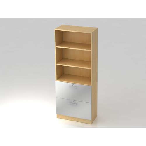 Hjh OFFICE PRO Signa G 7300 RE, Melamine spaanplaat DIN 68765, Emissieklasse E1, Esdoorn / Zilver