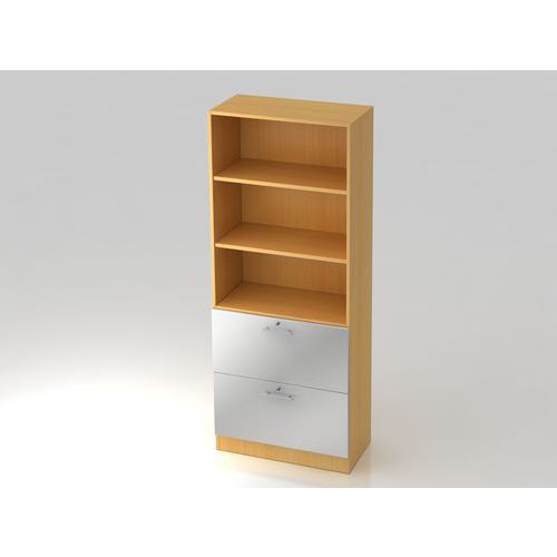 Hjh OFFICE PRO Signa G 7300 RE, Melamine spaanplaat DIN 68765, Emissieklasse E1, Beuken / Zilver