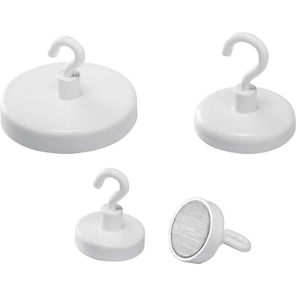 Magnetoplan Magnetische haak (Ø) 25 mm Rond Wit 10 stuk(s) 52625S10