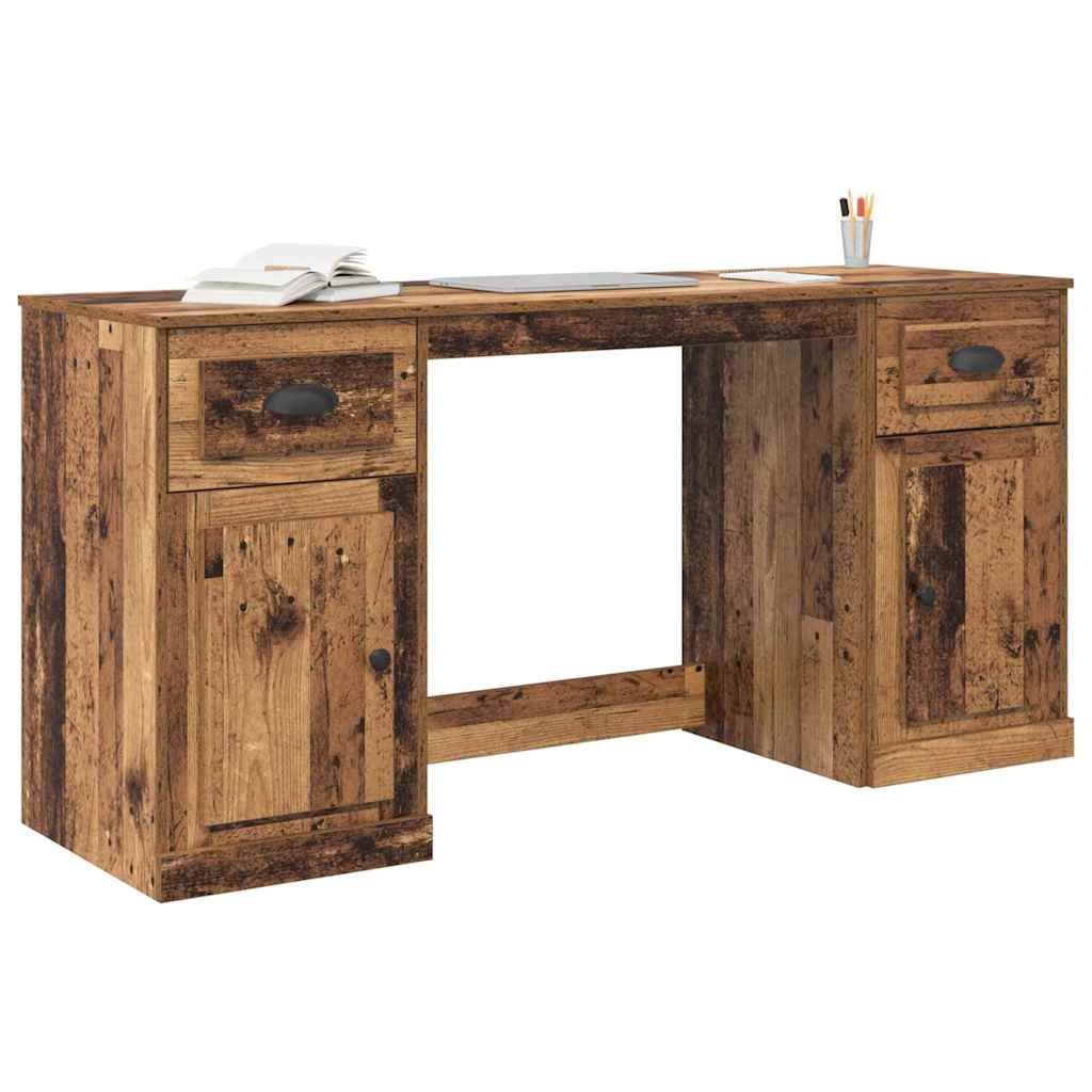 vidaXL Bureau met kast Oud Hout 154,5 x 50 x 75 cm Bewerkt hout