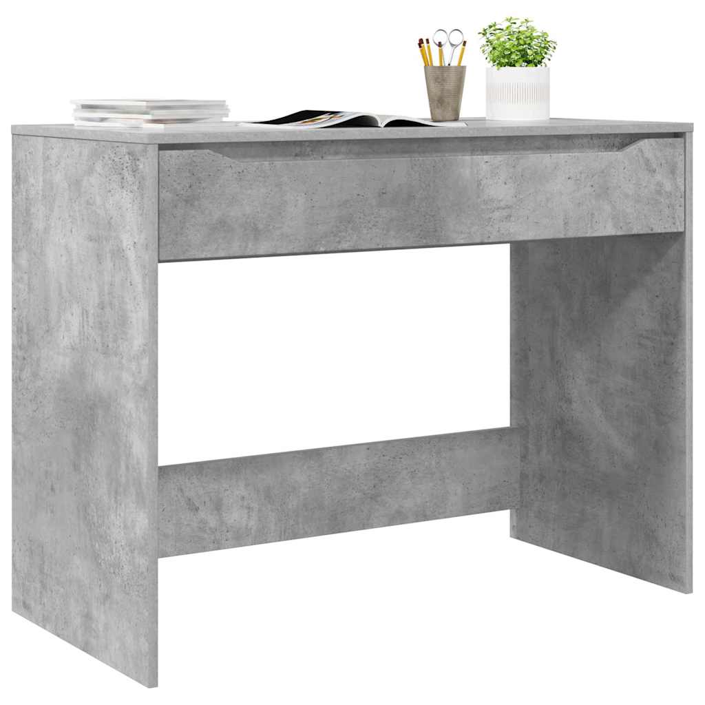 vidaXL Bureau met lade Beton Grijs 100 x 50 x 78 cm Bewerkt hout
