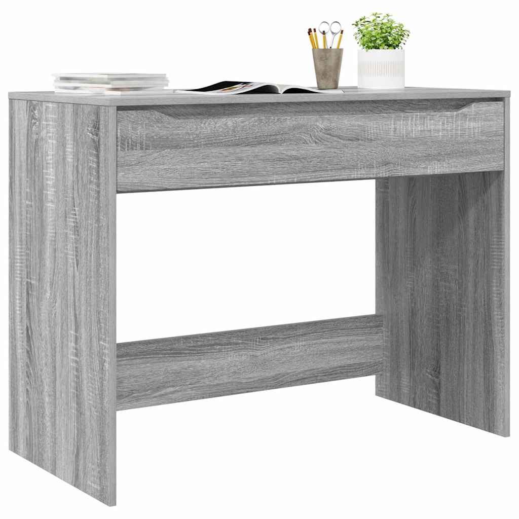 vidaXL Bureau met lade Grijs Sonoma 100 x 50 x 78 cm Bewerkt hout
