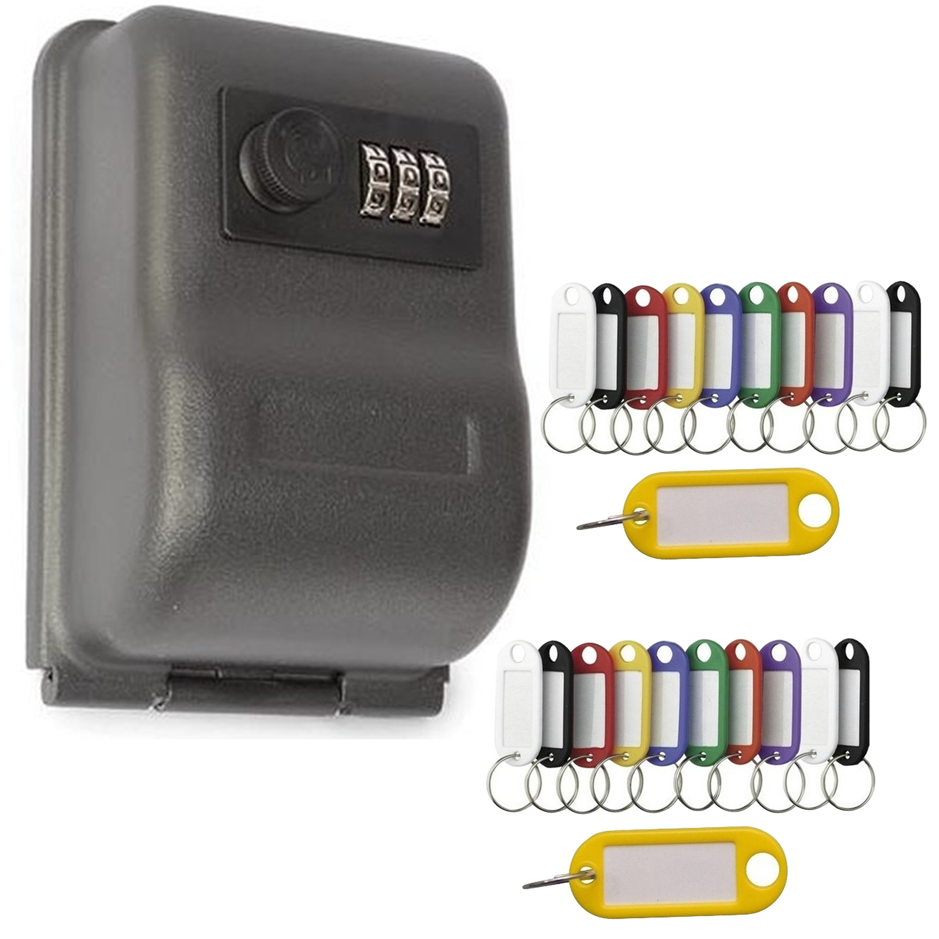 Benson Cijferslot sleutelkluis met 20x stuks sleutellabels -