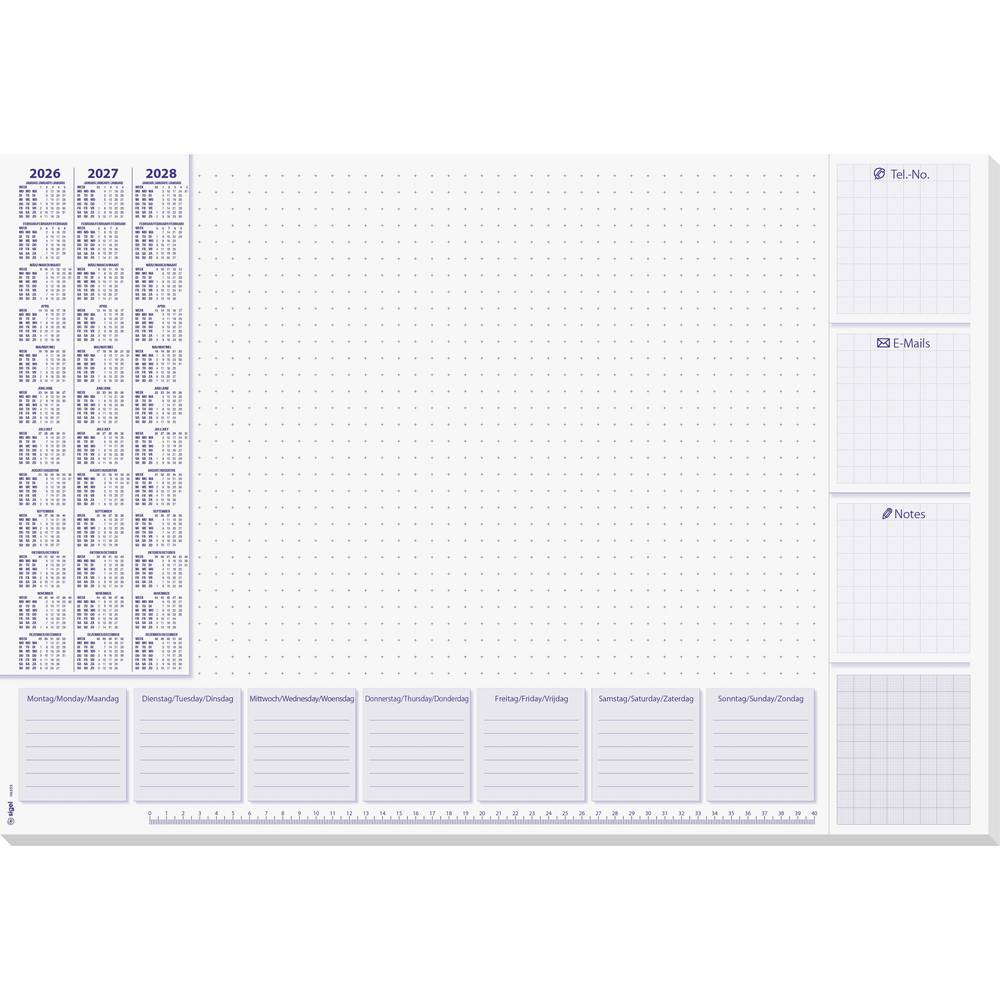 Sigel H6355 Bureau onderlegger Wit (b x h) 59.50 cm x 41 cm