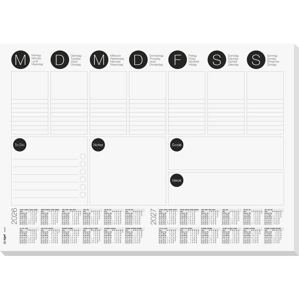Sigel H6506 Bureau onderlegger Wit, Zwart (b x h) 42 cm x 29.70 cm