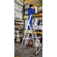 Krause 127761 STABILO vrijstaande ladder met groot werkplatform (aluminium) max. werkhoogte 3,40 m