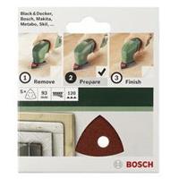 Bosch 2609256A53 Deltaschuurpapier Met klittenband, Geperforeerd Korrelgrootte 240 Hoekmaat 93 mm 5 stuk(s)