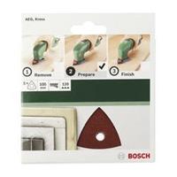 Bosch 2609256A60 Deltaschuurpapierset Met klittenband, Geperforeerd Korrelgrootte 60, 120, 240 Hoekmaat 105 mm 1 set(s)