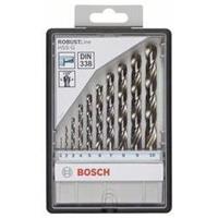 Bosch RobustLine HSS spiraalboorset, 135°, 10 delig